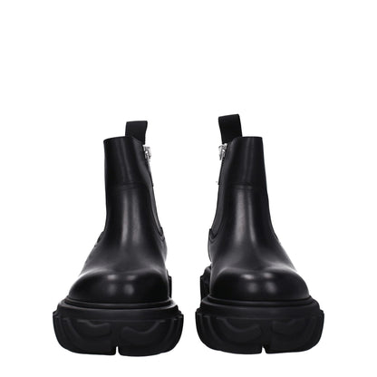 Off - White Black Leather Ankle Boots - SMARTMARTNZ