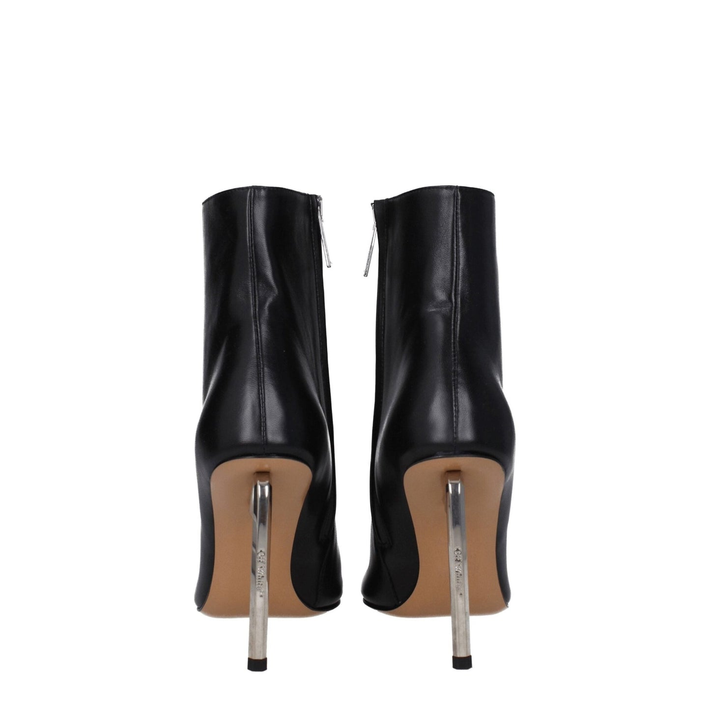 Off - White Black Leather Ankle Boots - SMARTMARTNZ