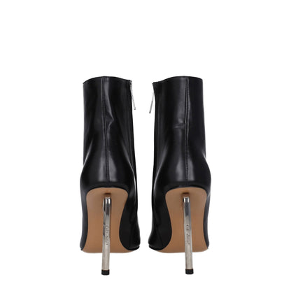 Off - White Black Leather Ankle Boots - SMARTMARTNZ
