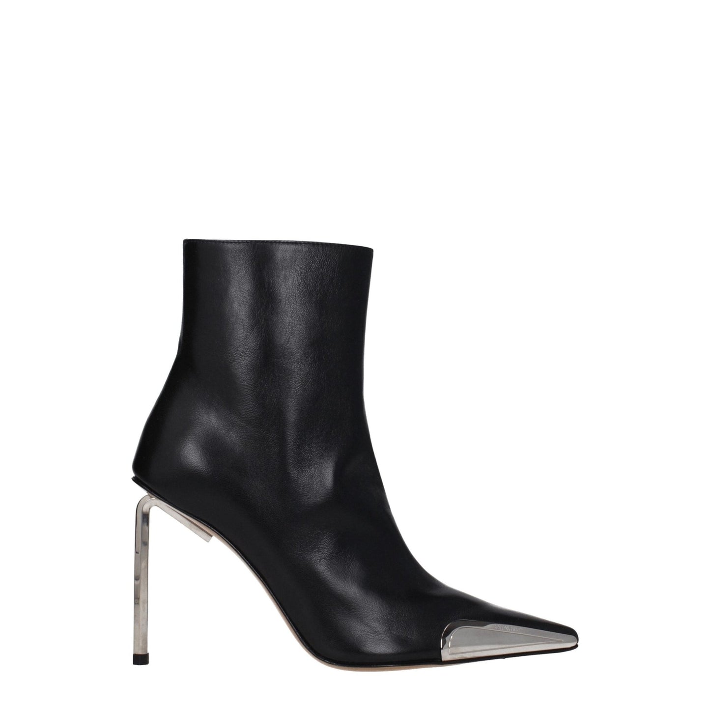 Off - White Black Leather Ankle Boots - SMARTMARTNZ