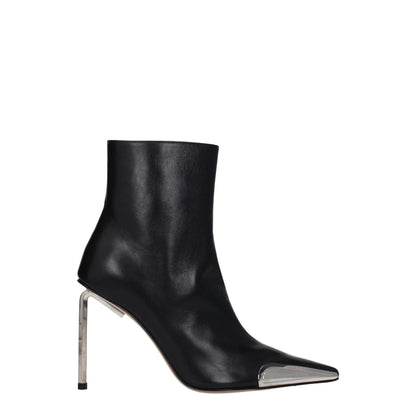 Off - White Black Leather Ankle Boots - SMARTMARTNZ