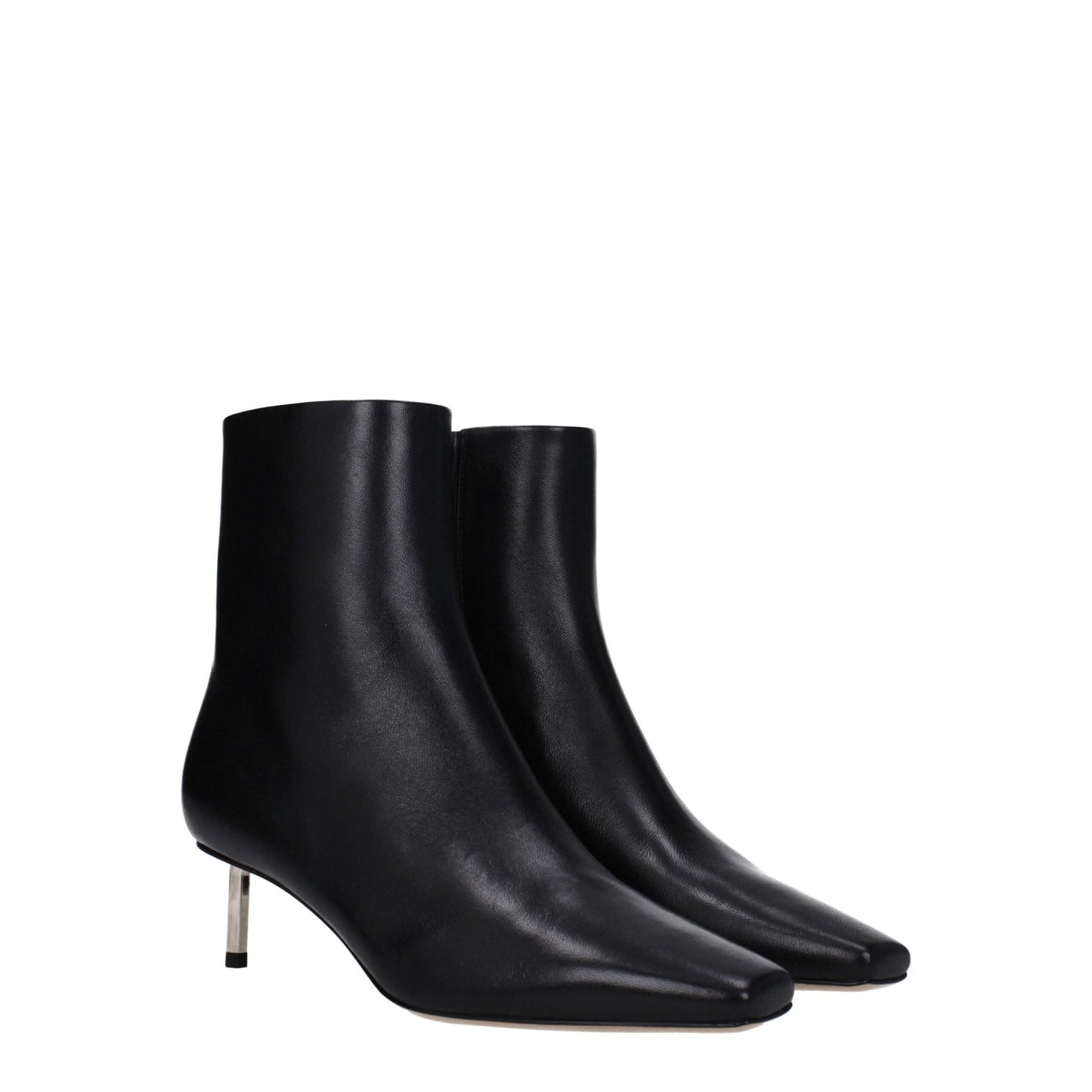 Off - White Black Leather Ankle Boots - SMARTMARTNZ