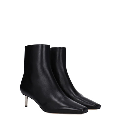 Off - White Black Leather Ankle Boots - SMARTMARTNZ
