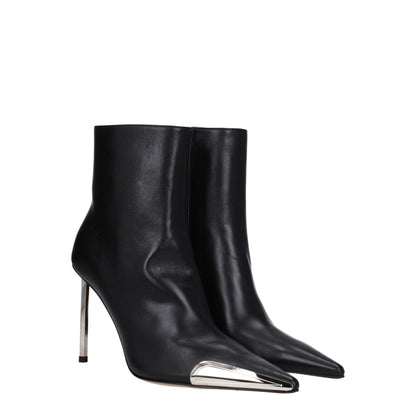 Off - White Black Leather Ankle Boots - SMARTMARTNZ