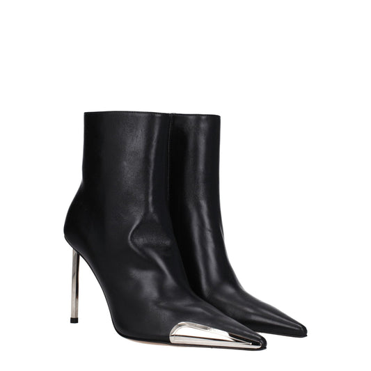 Off - White Black Leather Ankle Boots - SMARTMARTNZ