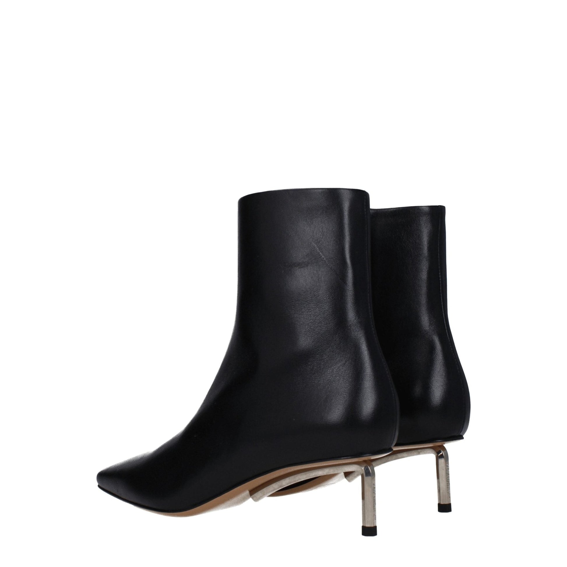 Off - White Black Leather Ankle Boots - SMARTMARTNZ
