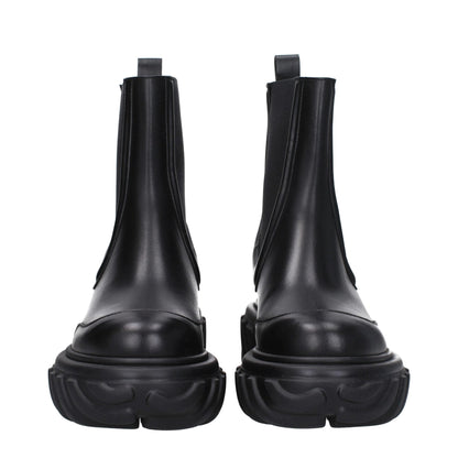 Off - White Black Leather Ankle Boots - SMARTMARTNZ