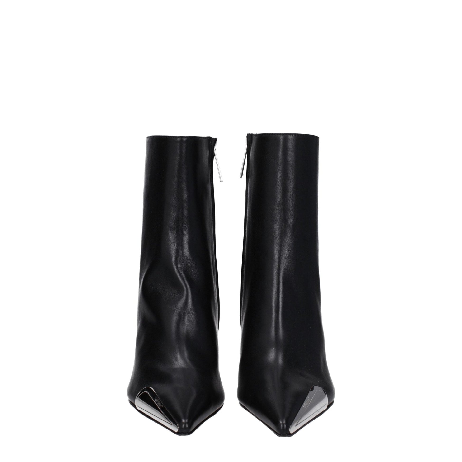 Off - White Black Leather Ankle Boots - SMARTMARTNZ