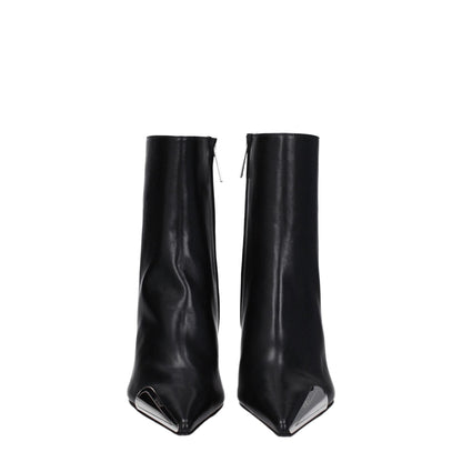 Off - White Black Leather Ankle Boots - SMARTMARTNZ