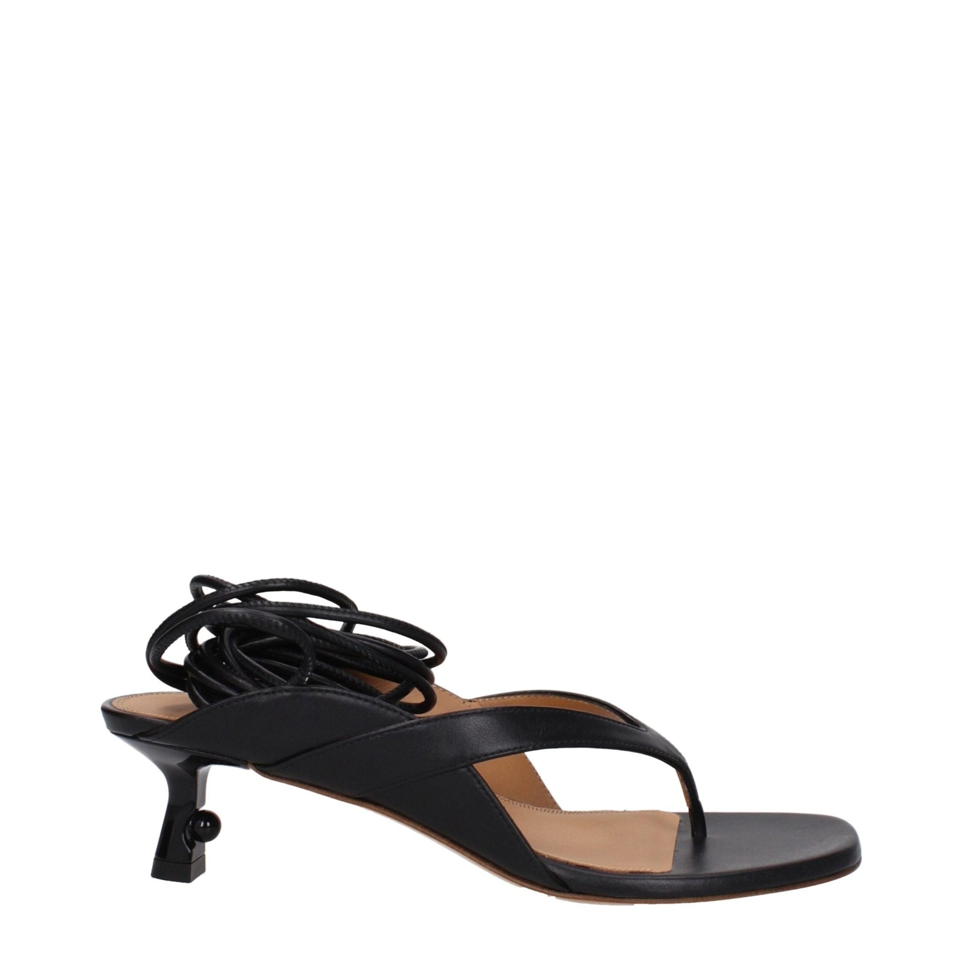 Off - White Black Leather Flip - Flop Sandals - SMARTMARTNZ