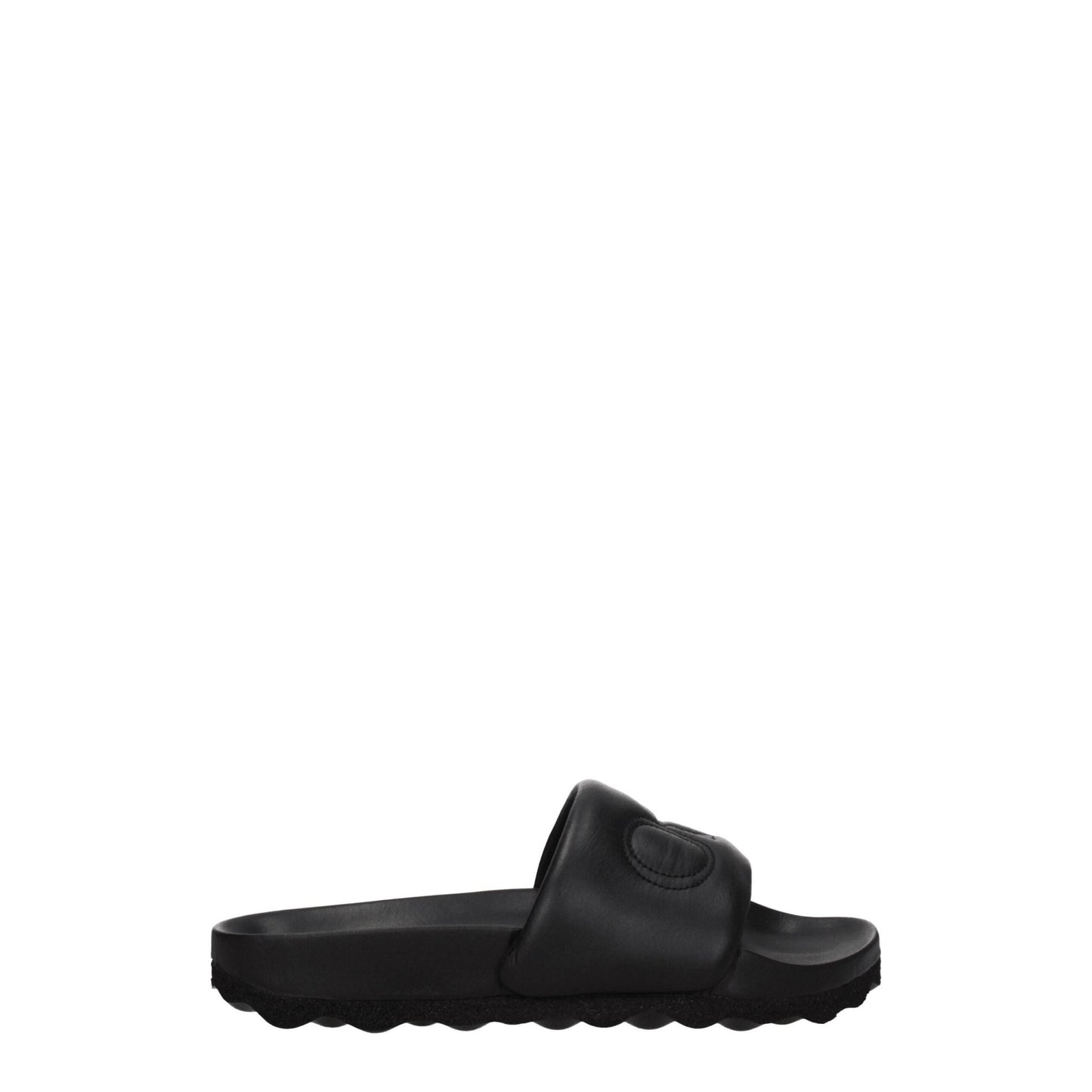 Off - White Black Leather Slippers Sandals - SMARTMARTNZ