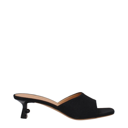 Off - White Black Linen Flat Sandals - SMARTMARTNZ