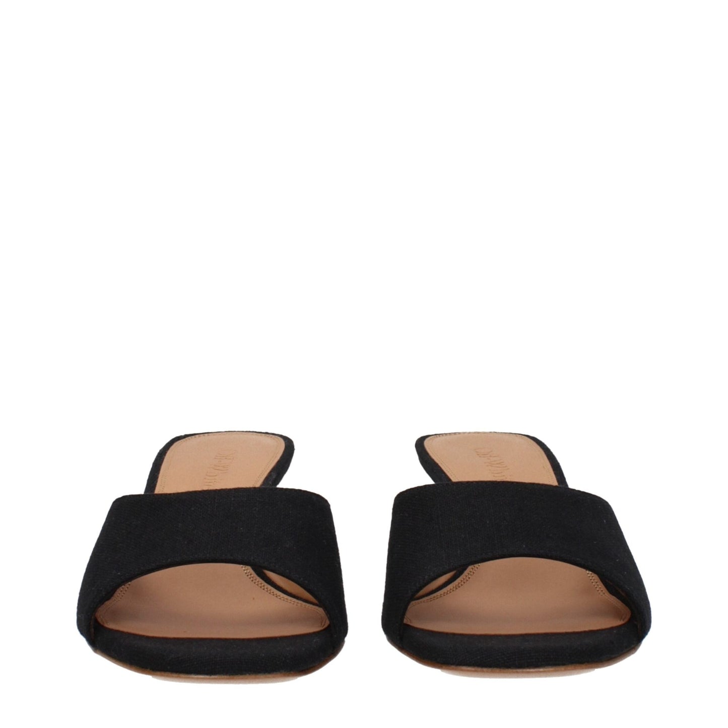 Off - White Black Linen Flat Sandals - SMARTMARTNZ