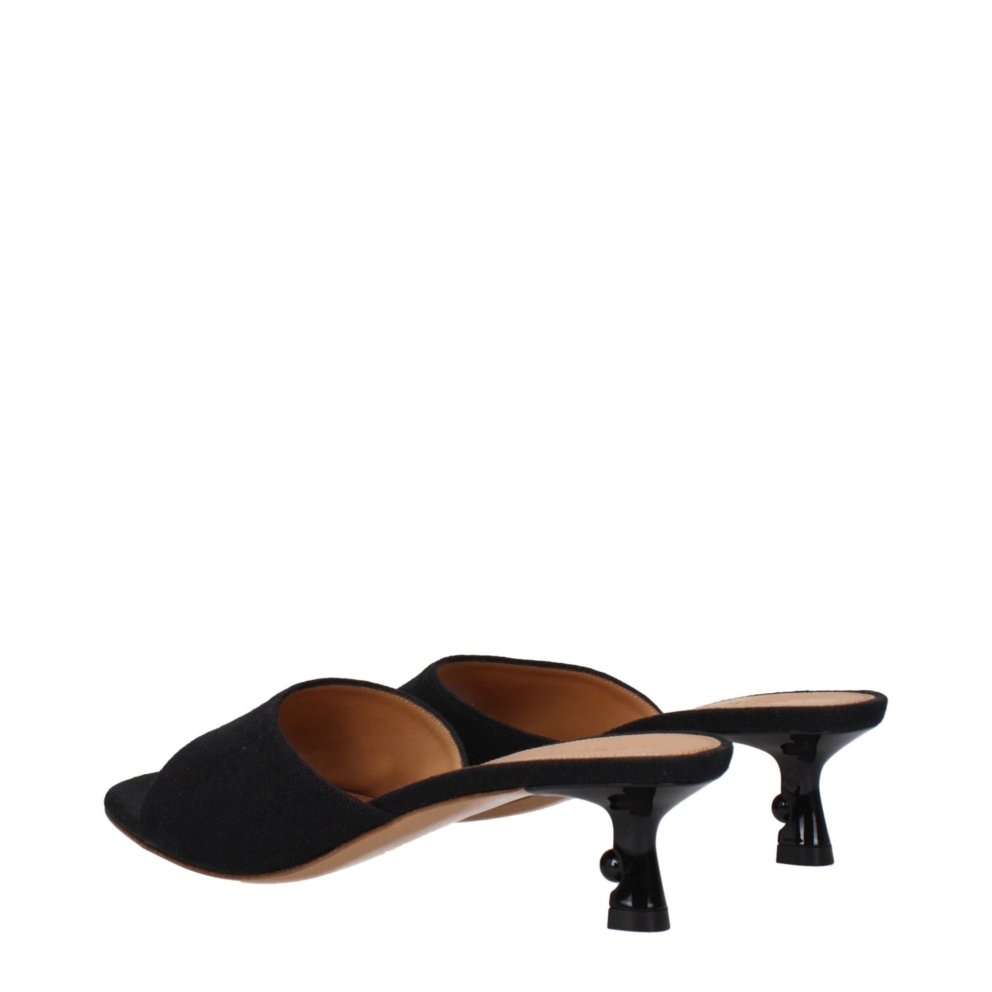 Off - White Black Linen Flat Sandals - SMARTMARTNZ