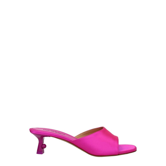Off - White Pink Satin Stiletto Heels Sandals - SMARTMARTNZ