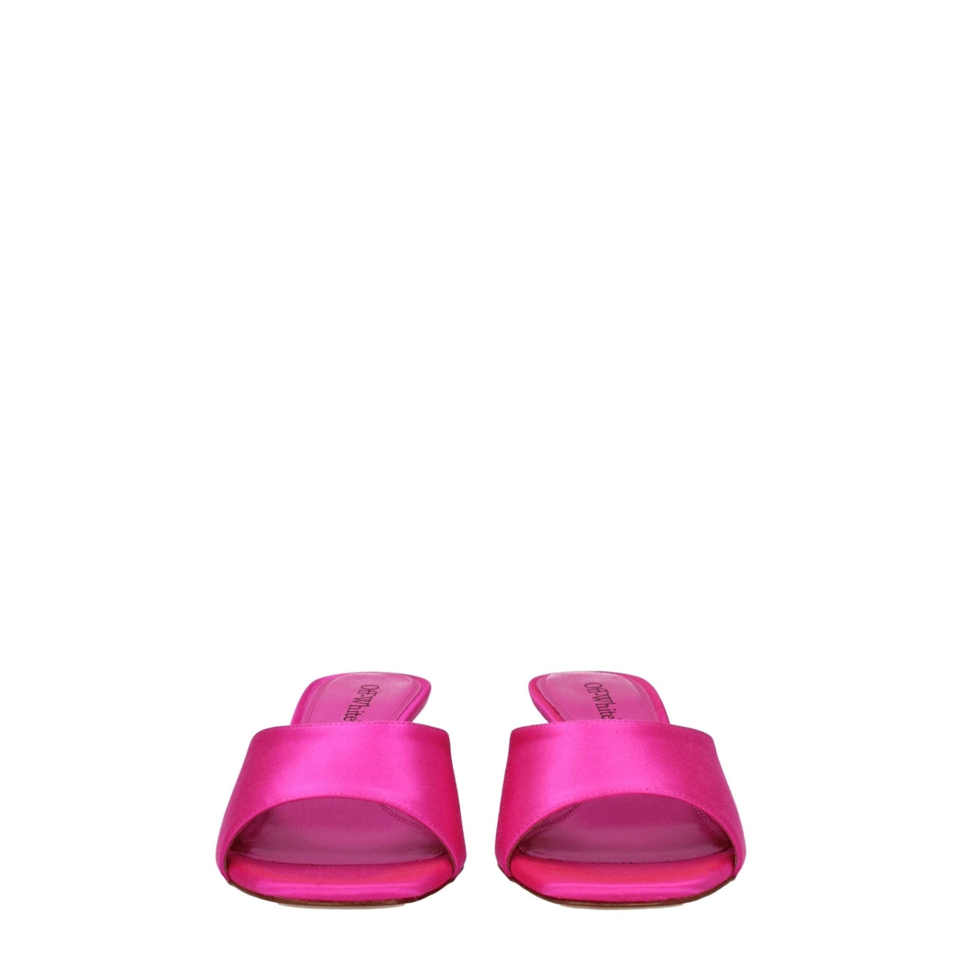 Off - White Pink Satin Stiletto Heels Sandals - SMARTMARTNZ