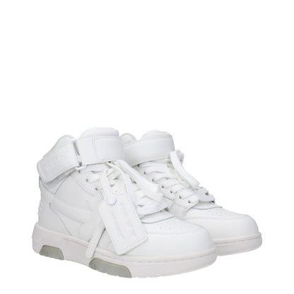 Off - White White Leather High Tops - SMARTMARTNZ
