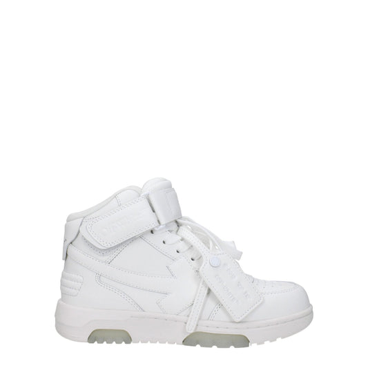 Off - White White Leather High Tops - SMARTMARTNZ