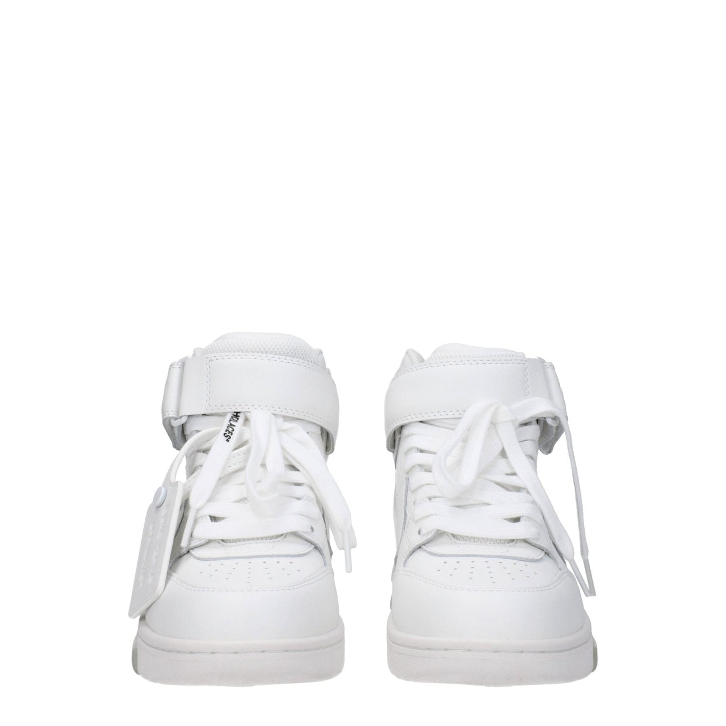 Off - White White Leather High Tops - SMARTMARTNZ
