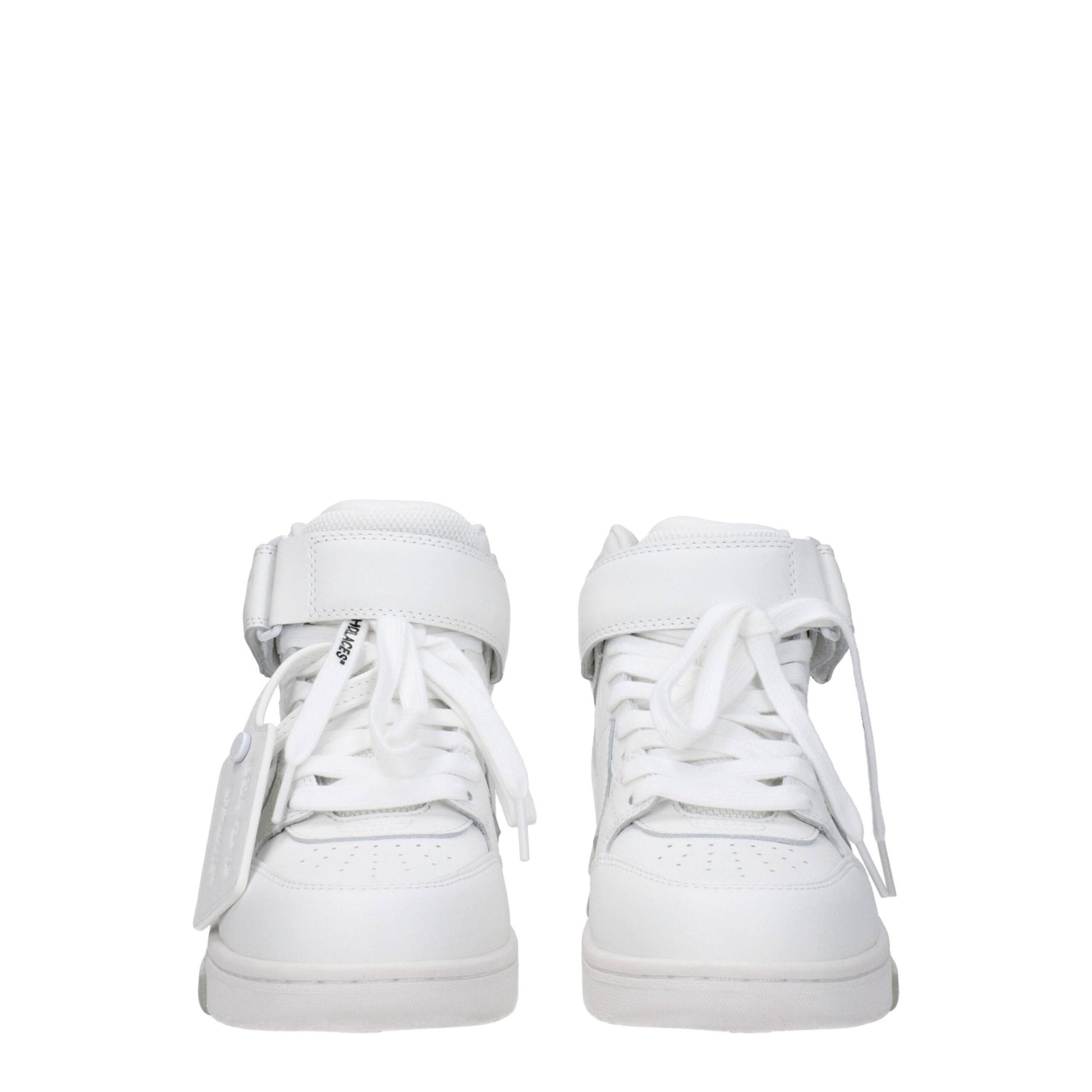 Off - White White Leather High Tops - SMARTMARTNZ
