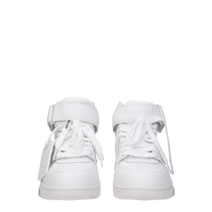 Off - White White Leather High Tops - SMARTMARTNZ