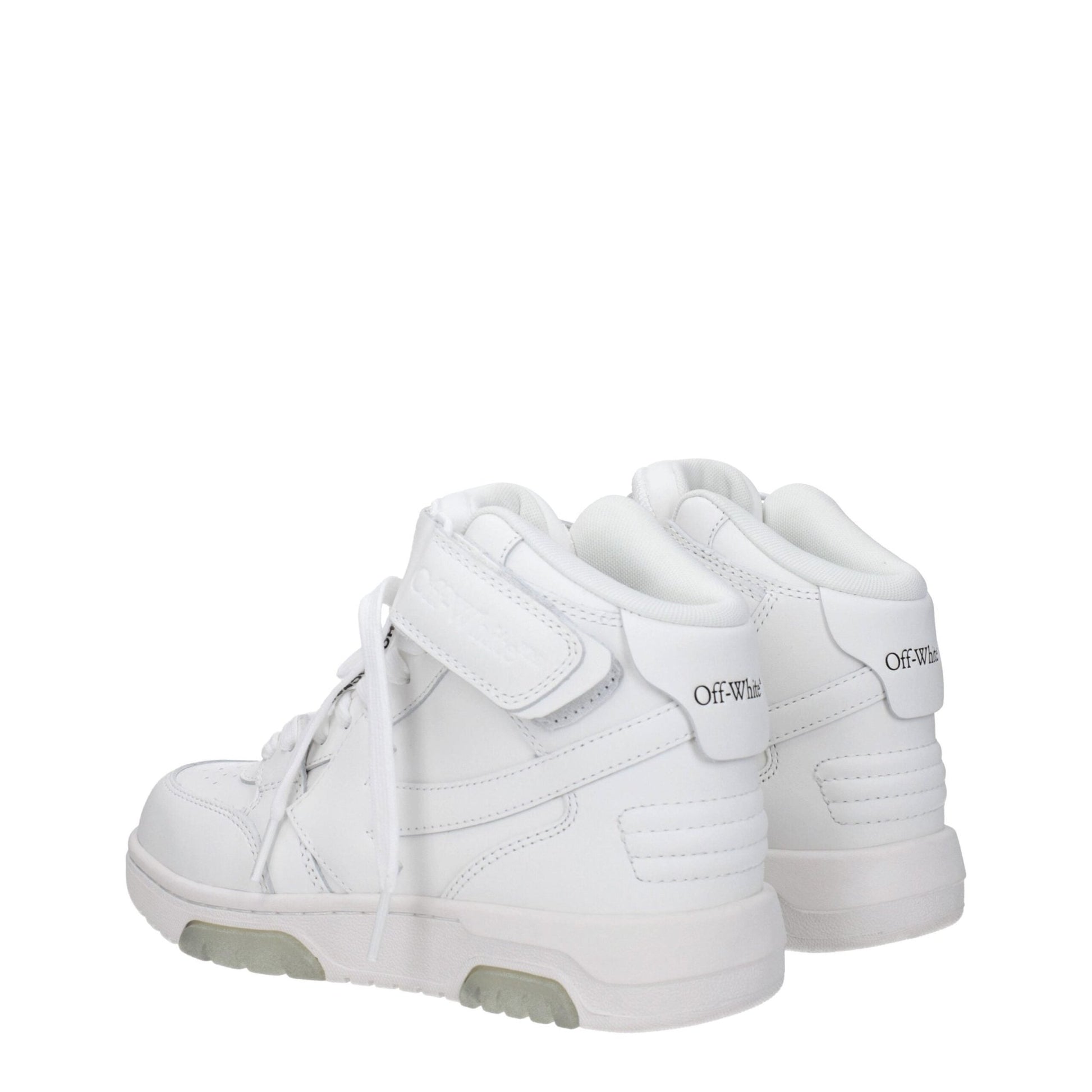 Off - White White Leather High Tops - SMARTMARTNZ