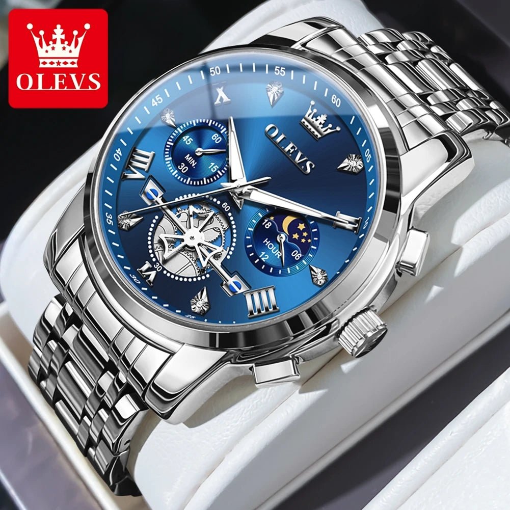 OLEVS Luxury Couple Quartz Watch Set – Waterproof, Luminous Dial, Day - Date Display – His & Her Gift Timepiece - SMARTMARTNZ