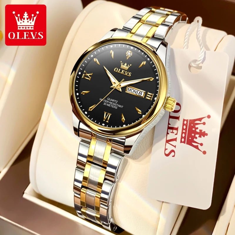 OLEVS Top Brand Couple Watch – Waterproof Quartz Watches with Luminous Dial & Calendar Display for Men and Women - SMARTMARTNZ
