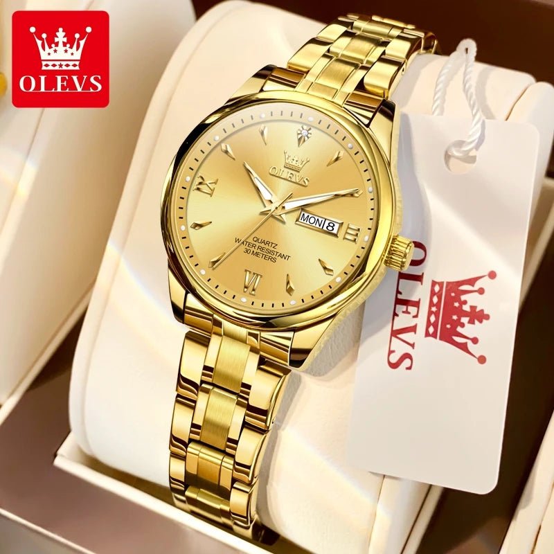 OLEVS Top Brand Couple Watch – Waterproof Quartz Watches with Luminous Dial & Calendar Display for Men and Women - SMARTMARTNZ