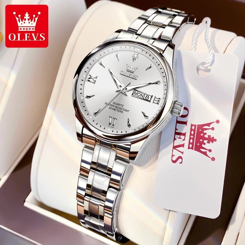 OLEVS Top Brand Couple Watch – Waterproof Quartz Watches with Luminous Dial & Calendar Display for Men and Women - SMARTMARTNZ