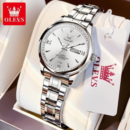 OLEVS Top Brand Couple Watch – Waterproof Quartz Watches with Luminous Dial & Calendar Display for Men and Women - SMARTMARTNZ