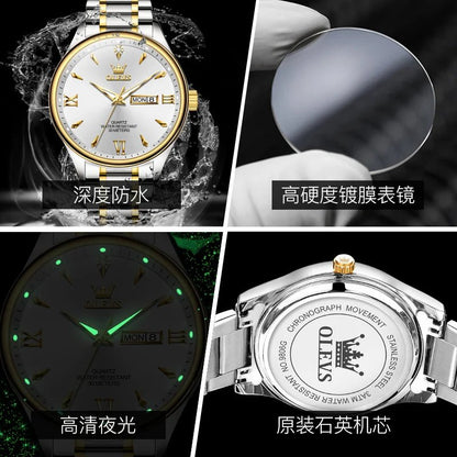 OLEVS Top Brand Couple Watch – Waterproof Quartz Watches with Luminous Dial & Calendar Display for Men and Women - SMARTMARTNZ