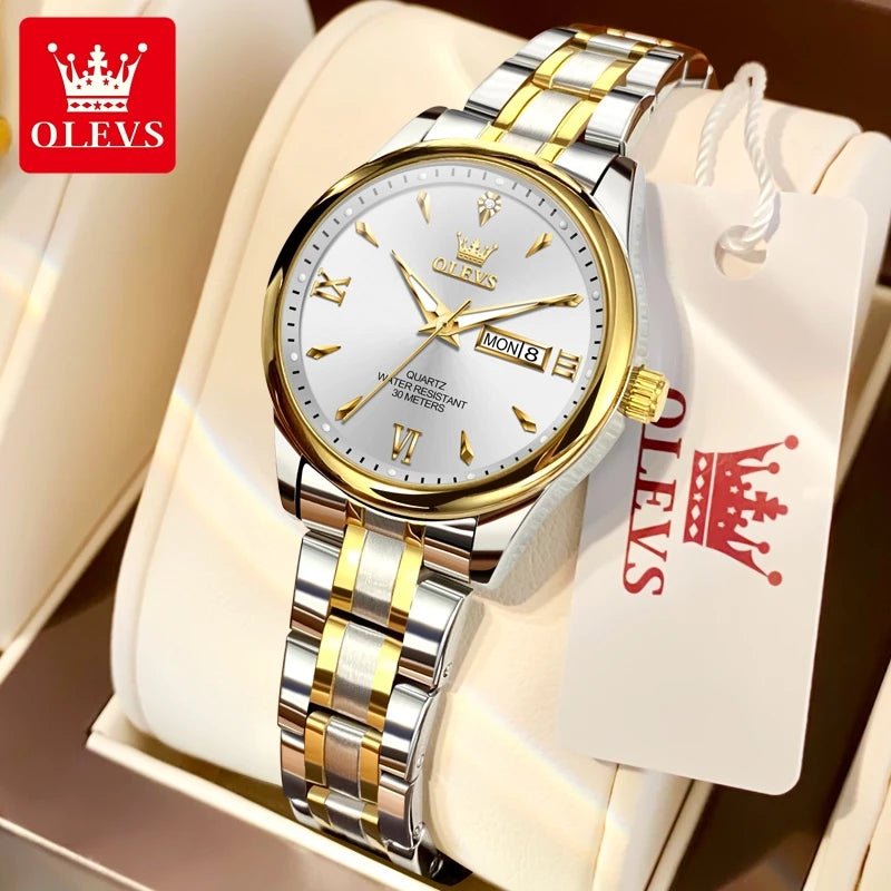 OLEVS Top Brand Couple Watch – Waterproof Quartz Watches with Luminous Dial & Calendar Display for Men and Women - SMARTMARTNZ