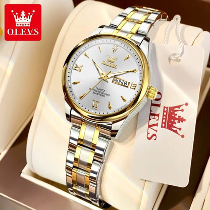 OLEVS Top Brand Couple Watch – Waterproof Quartz Watches with Luminous Dial & Calendar Display for Men and Women - SMARTMARTNZ