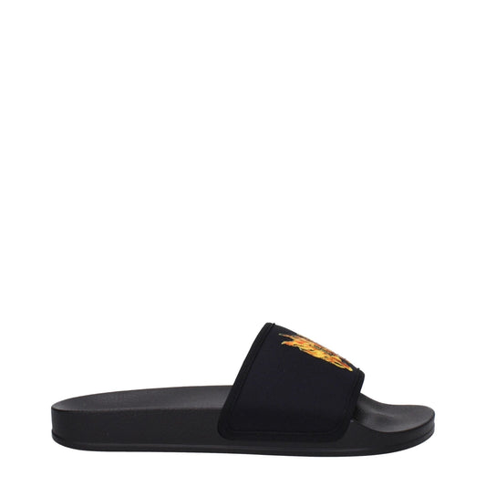 Palm Angels Black Fabric Slippers Sandals - SMARTMARTNZ