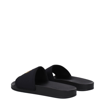 Palm Angels Black Fabric Slippers Sandals - SMARTMARTNZ