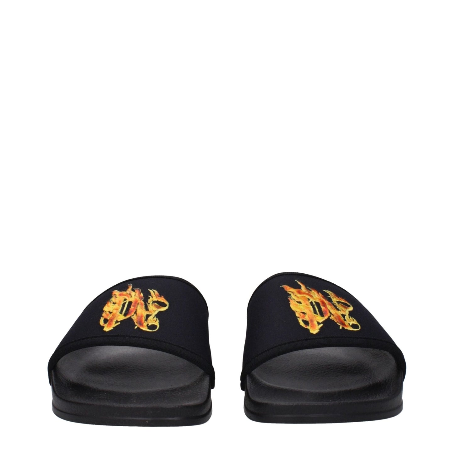 Palm Angels Black Fabric Slippers Sandals - SMARTMARTNZ