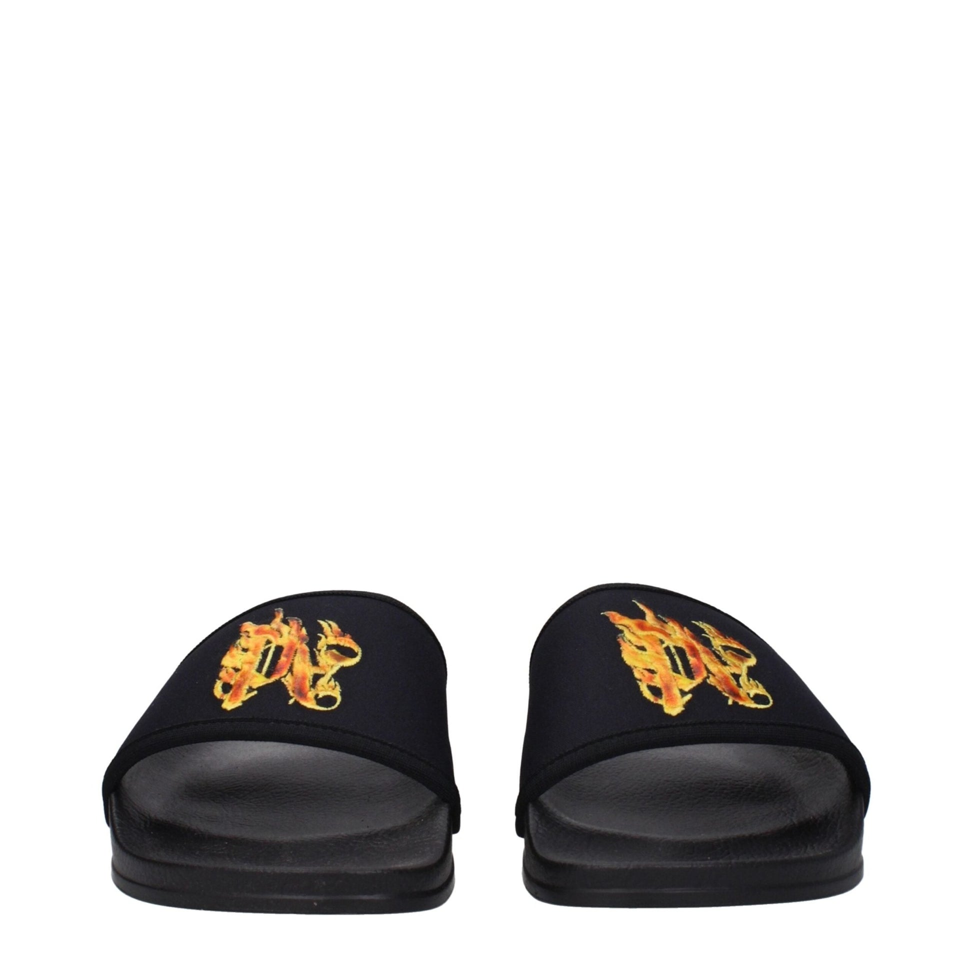 Palm Angels Black Fabric Slippers Sandals - SMARTMARTNZ