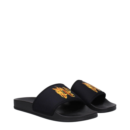 Palm Angels Black Fabric Slippers Sandals - SMARTMARTNZ