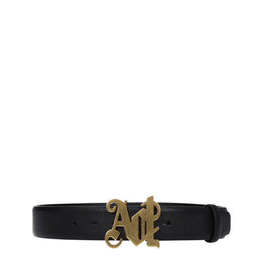 Palm Angels Black Leather Regular Belts - SMARTMARTNZ