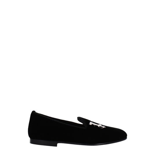 Palm Angels Black Velvet Slip - On Loafers - SMARTMARTNZ