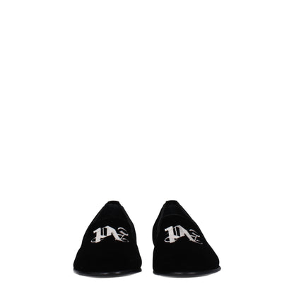 Palm Angels Black Velvet Slip - On Loafers - SMARTMARTNZ