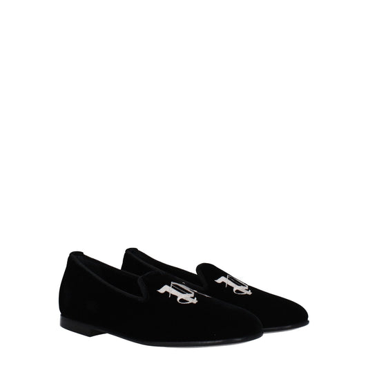 Palm Angels Black Velvet Slip - On Loafers - SMARTMARTNZ