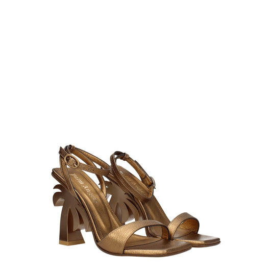 Palm Angels Gold Leather Platforms - SMARTMARTNZ