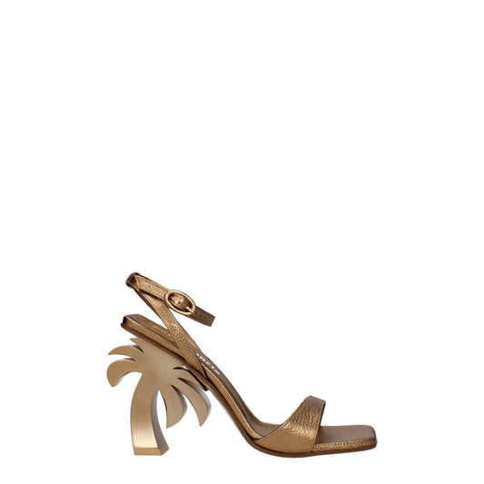 Palm Angels Gold Leather Platforms - SMARTMARTNZ