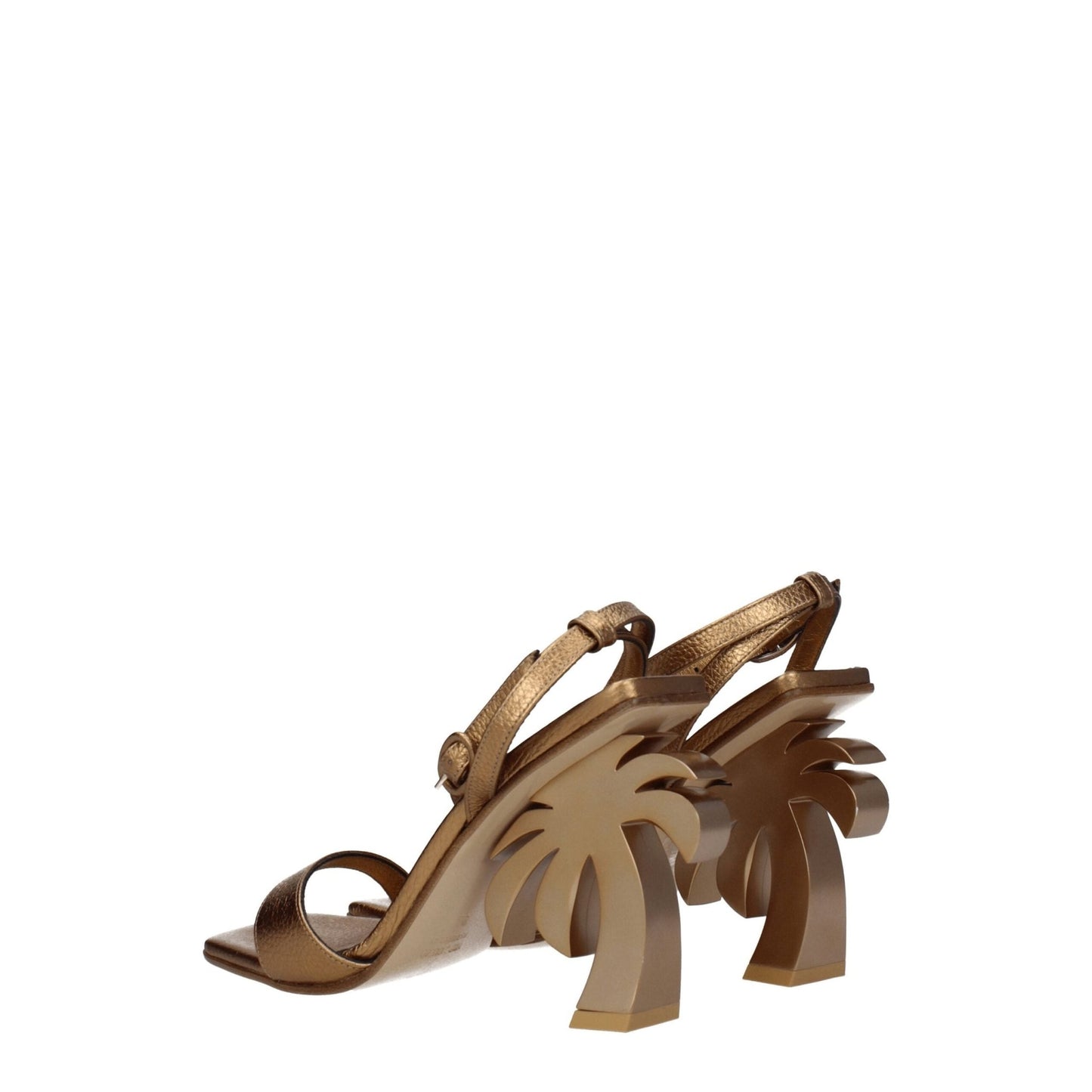 Palm Angels Gold Leather Platforms - SMARTMARTNZ