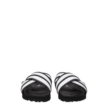 Palm Angels White Leather Slippers Sandals - SMARTMARTNZ