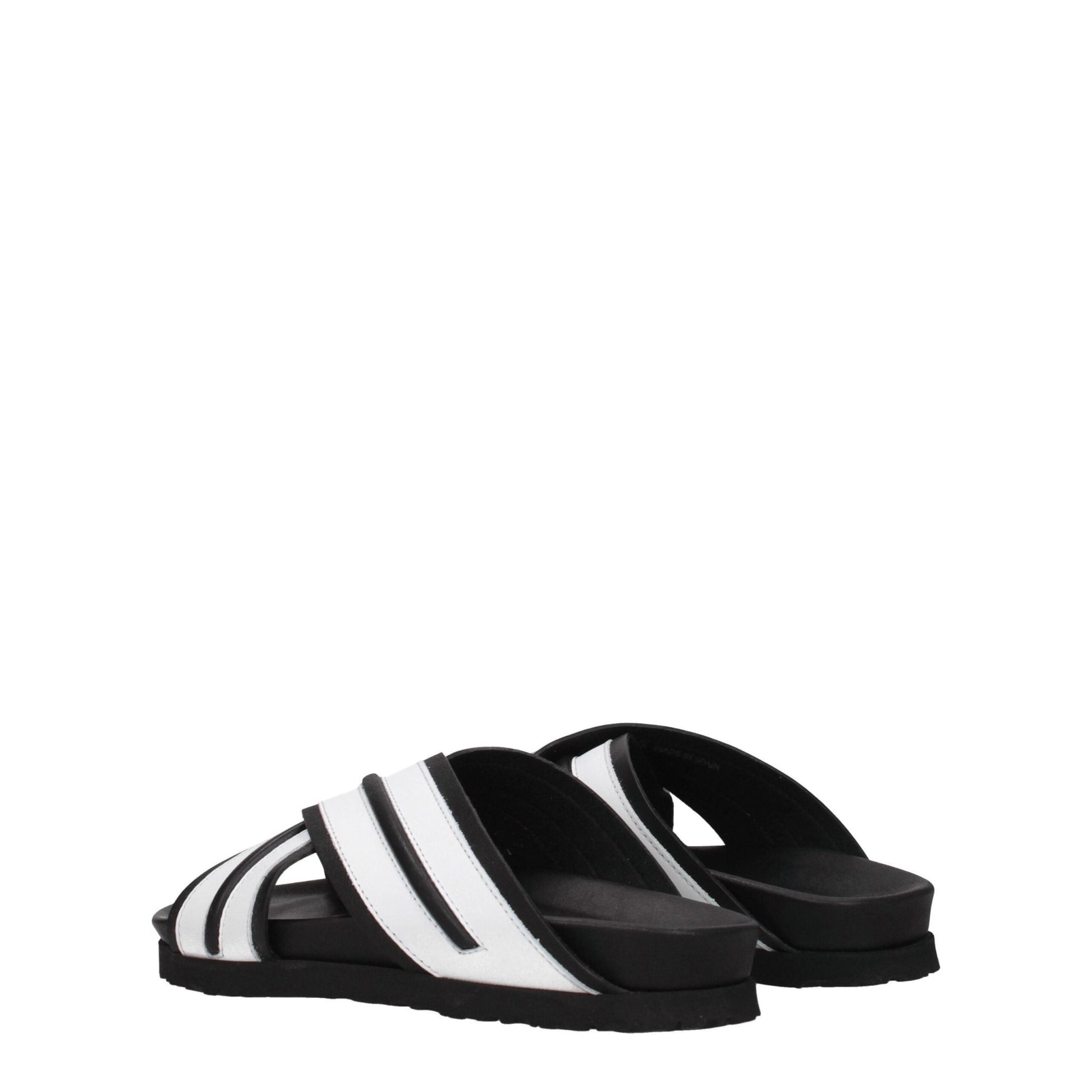 Palm Angels White Leather Slippers Sandals - SMARTMARTNZ