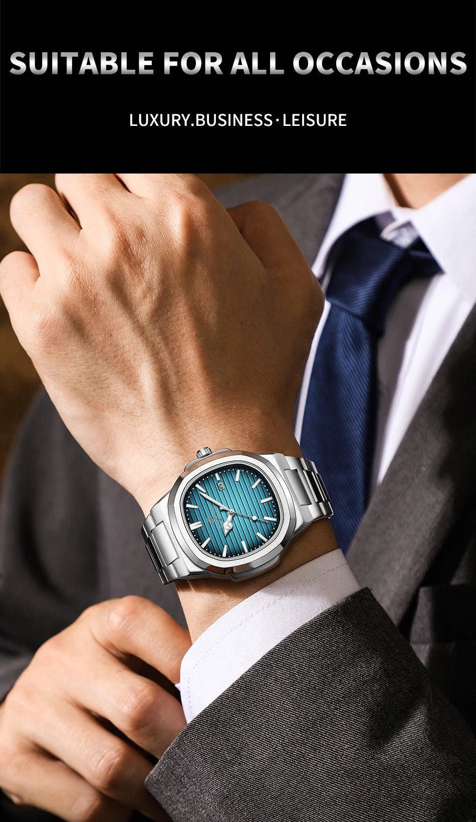 PENGAGAR Men’s Square Quartz Watch - SMARTMARTNZ