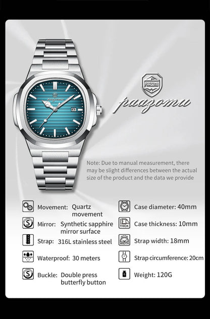 PENGAGAR Men’s Square Quartz Watch - SMARTMARTNZ